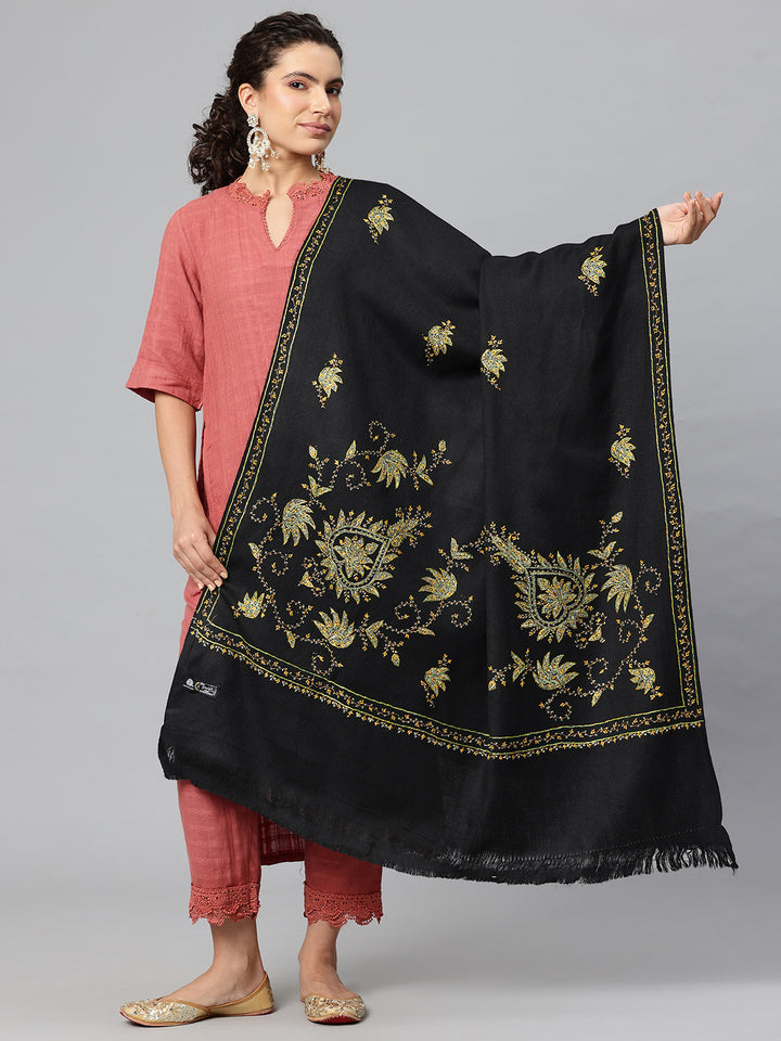 Women's Hand Embroidered Pure Wool Shawl