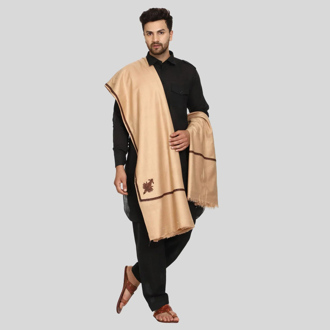 Men's Kashmiri Embroidered Wool Shawl - View 8 | Kashmiri Shawl | SWI Stylish