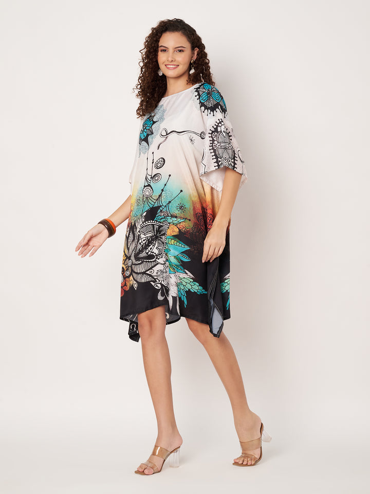 Women Multicolour Short Kaftan Kurti