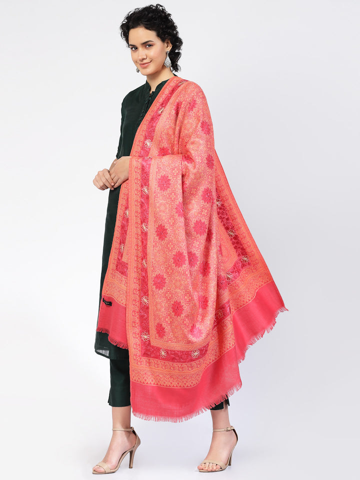 Women's Aari Embroidery Wool Shawl
