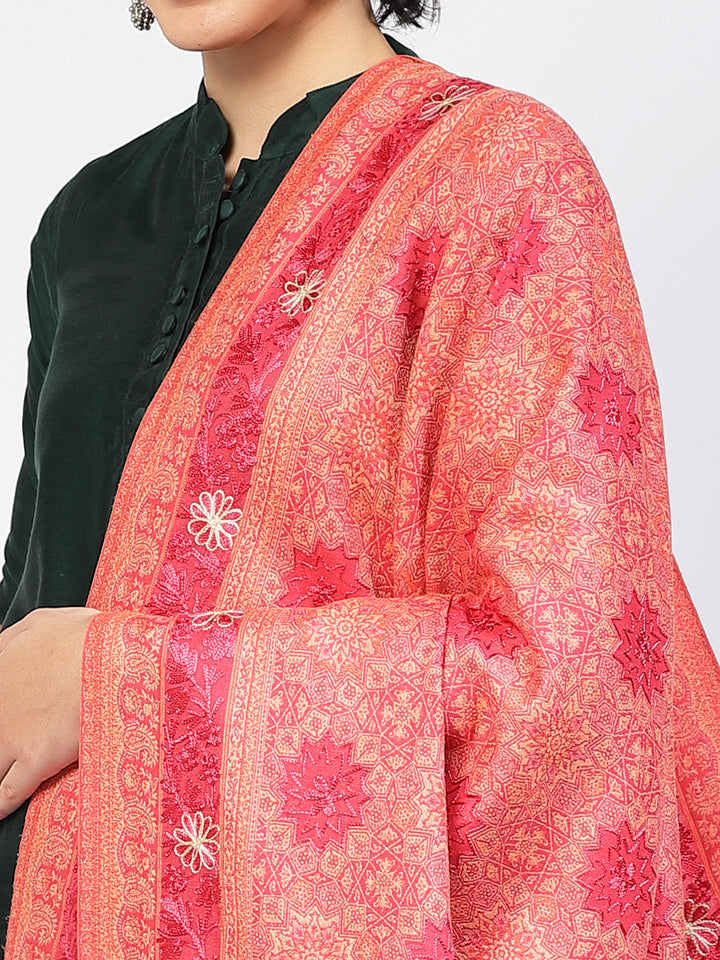 Women's Aari Embroidery Wool Shawl