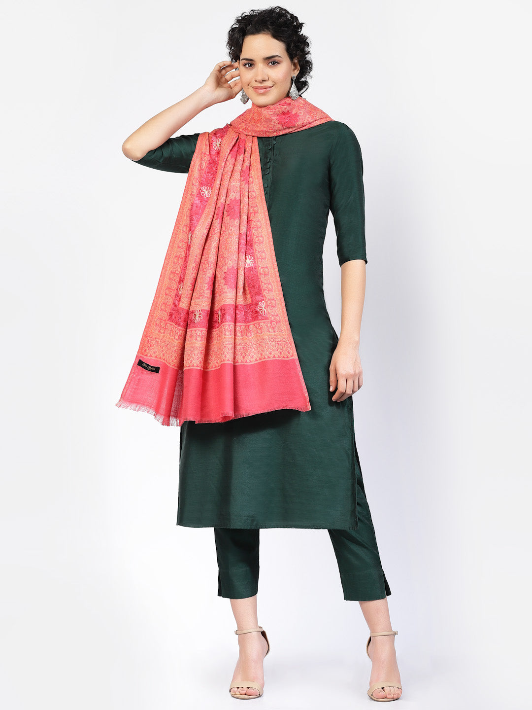 Women's Aari Embroidery Wool Shawl