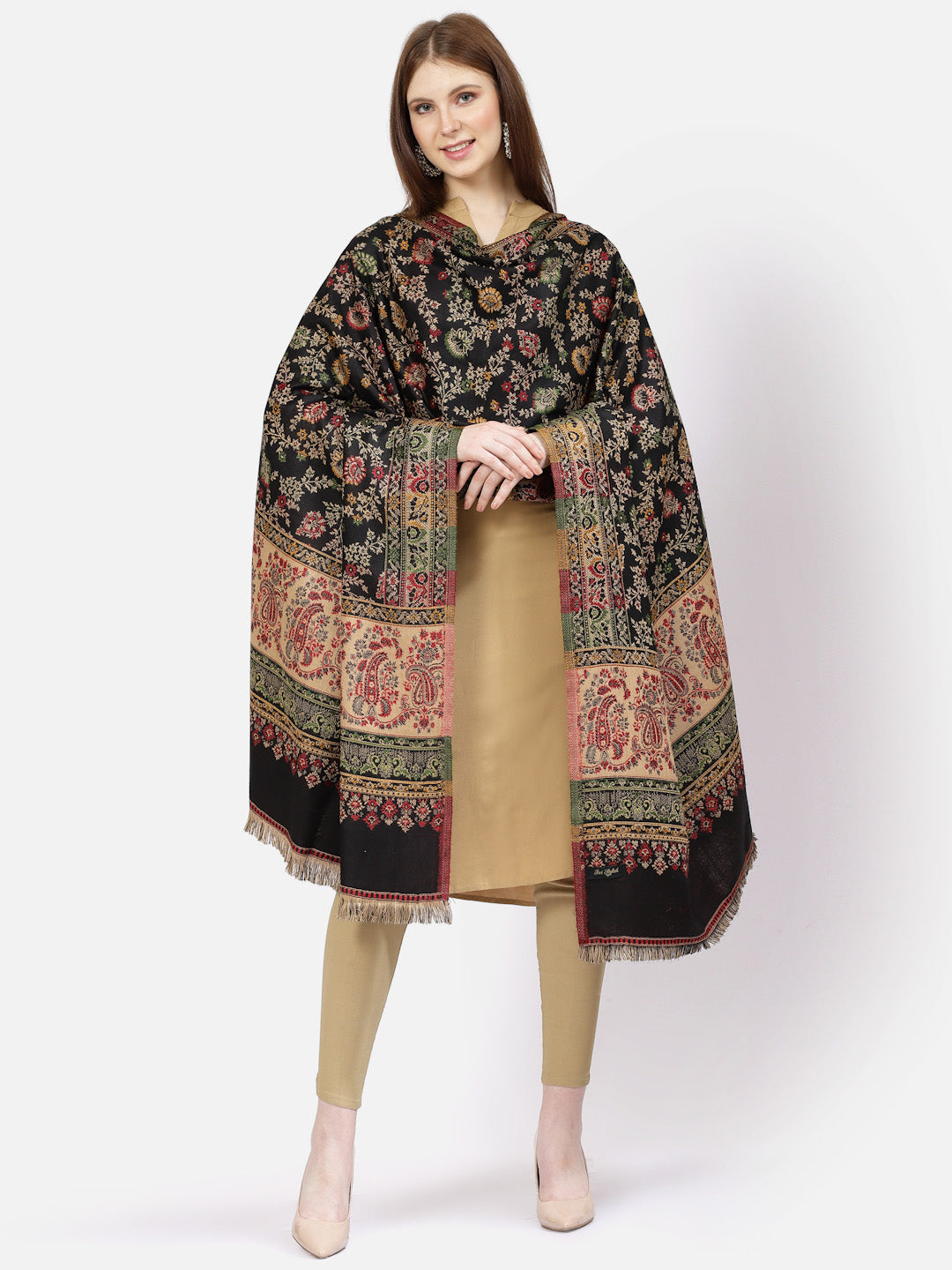 Women's Paisley Jamawar Acrylic Wool Shawl