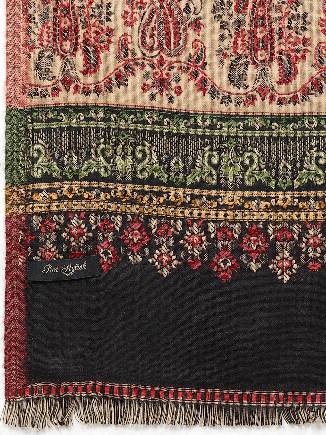 Women's Paisley Jamawar Acrylic Wool Shawl
