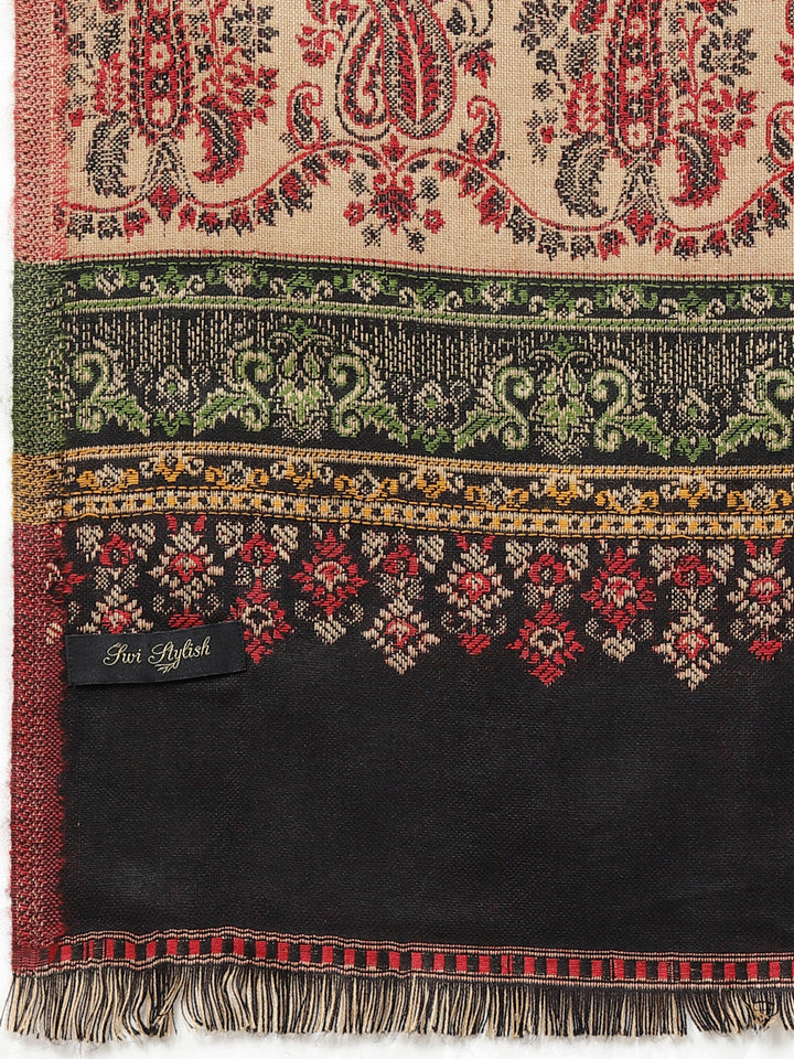 Women's Paisley Jamawar Acrylic Wool Shawl