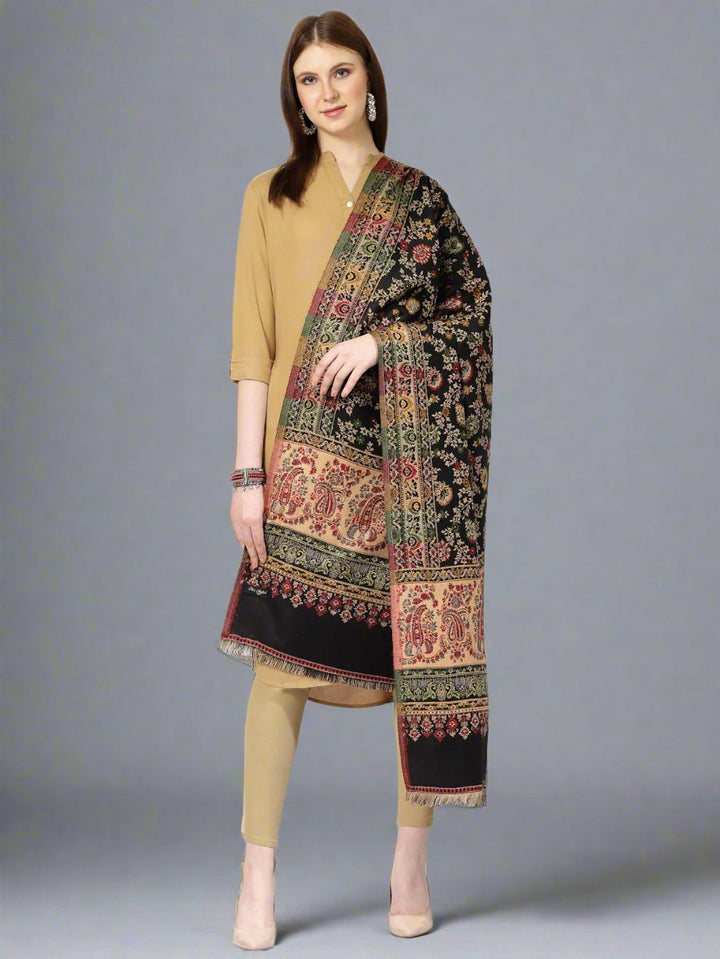 Women's Paisley Jamawar Acrylic Wool Shawl