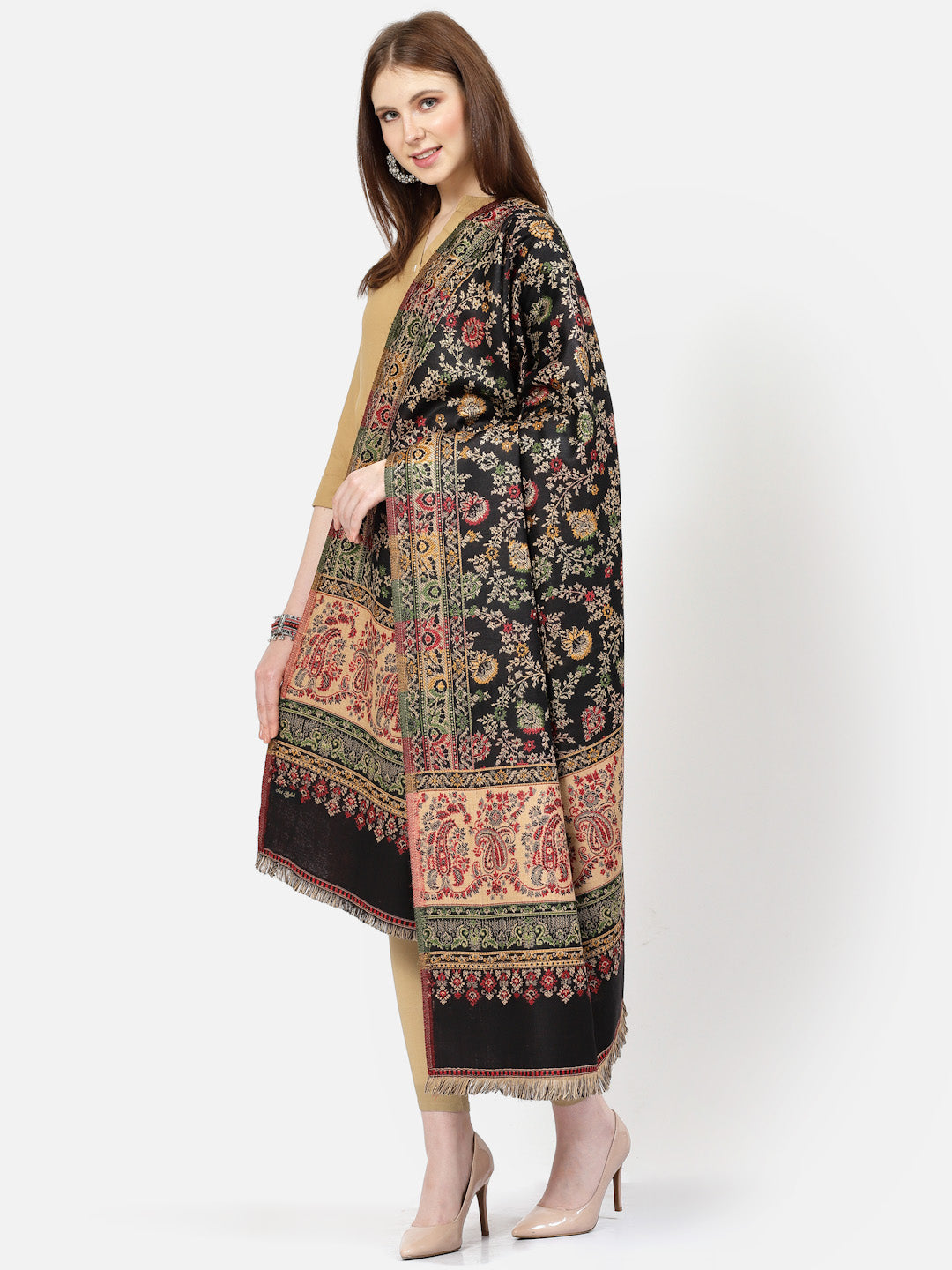 Women's Paisley Jamawar Acrylic Wool Shawl