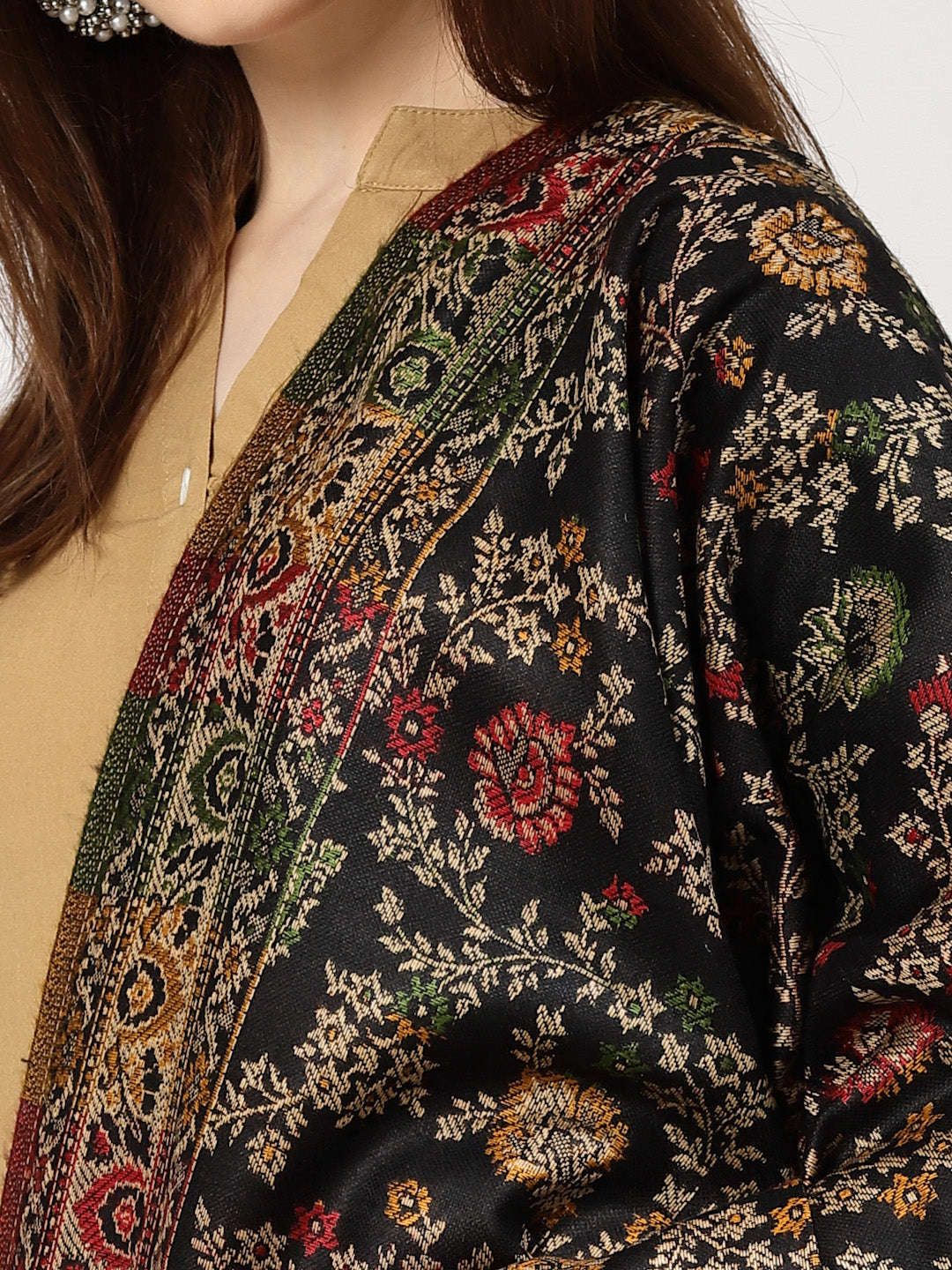 Women's Paisley Jamawar Acrylic Wool Shawl