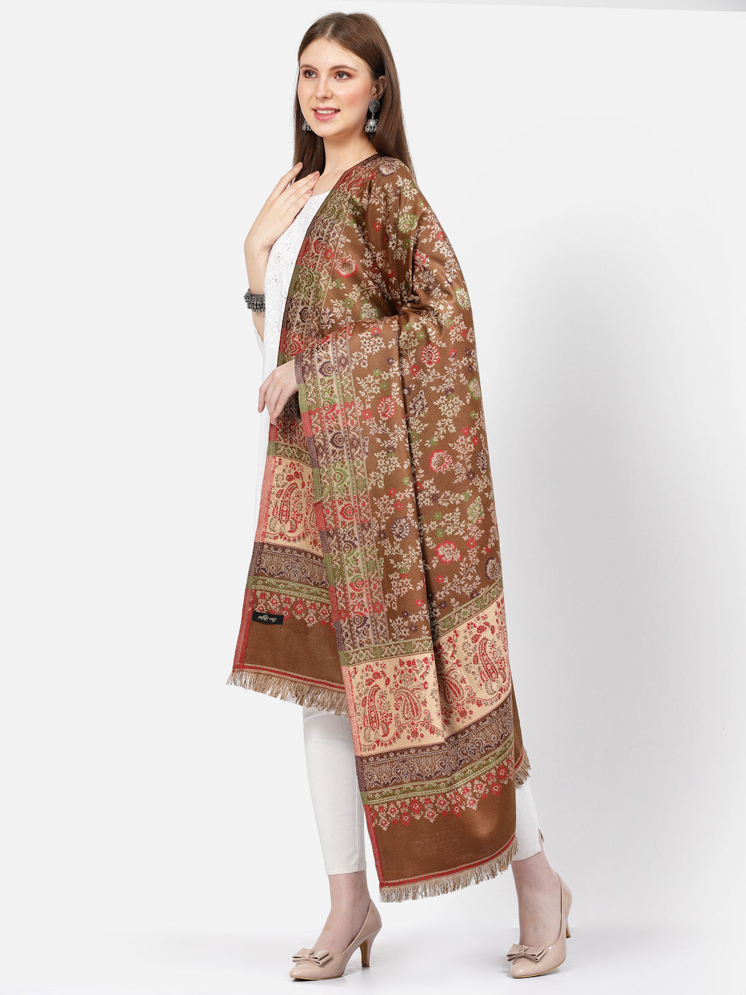Women's Paisley Jamawar Acrylic Wool Shawl