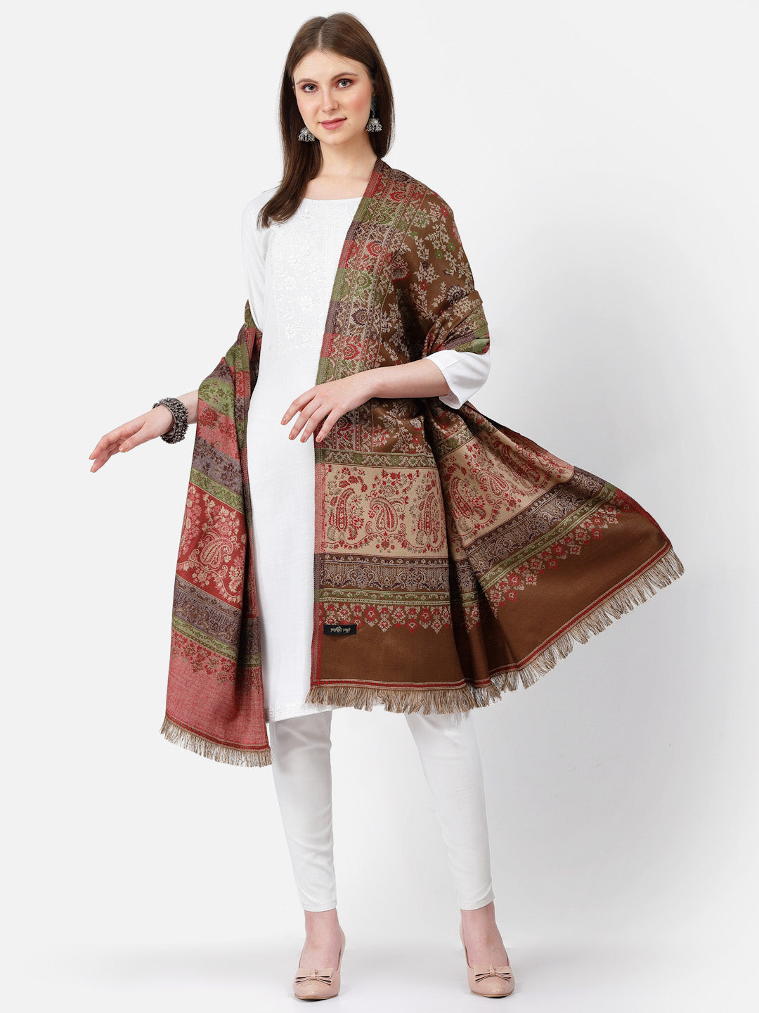 Women's Paisley Jamawar Acrylic Wool Shawl