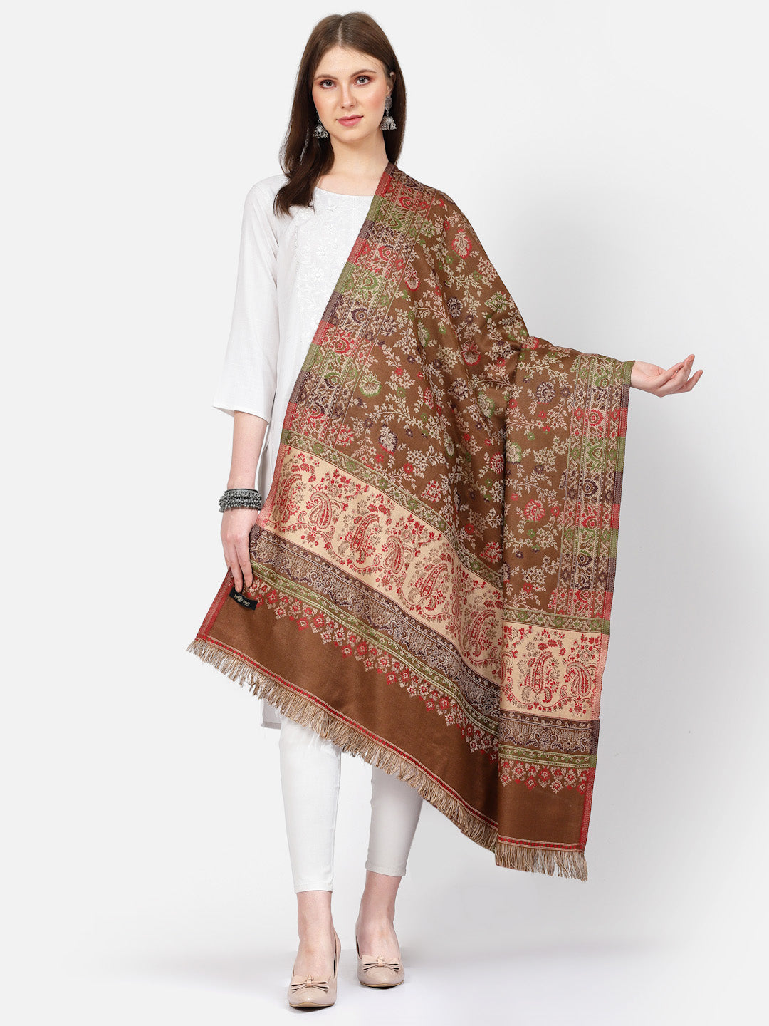 Women's Paisley Jamawar Acrylic Wool Shawl