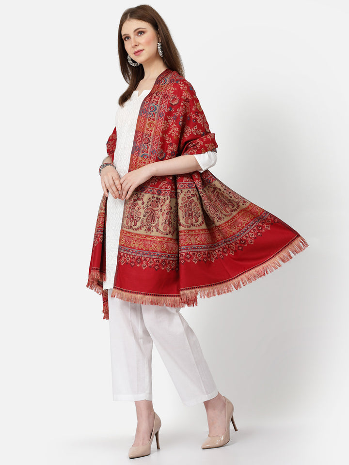 Women's Paisley Jamawar Acrylic Wool Shawl