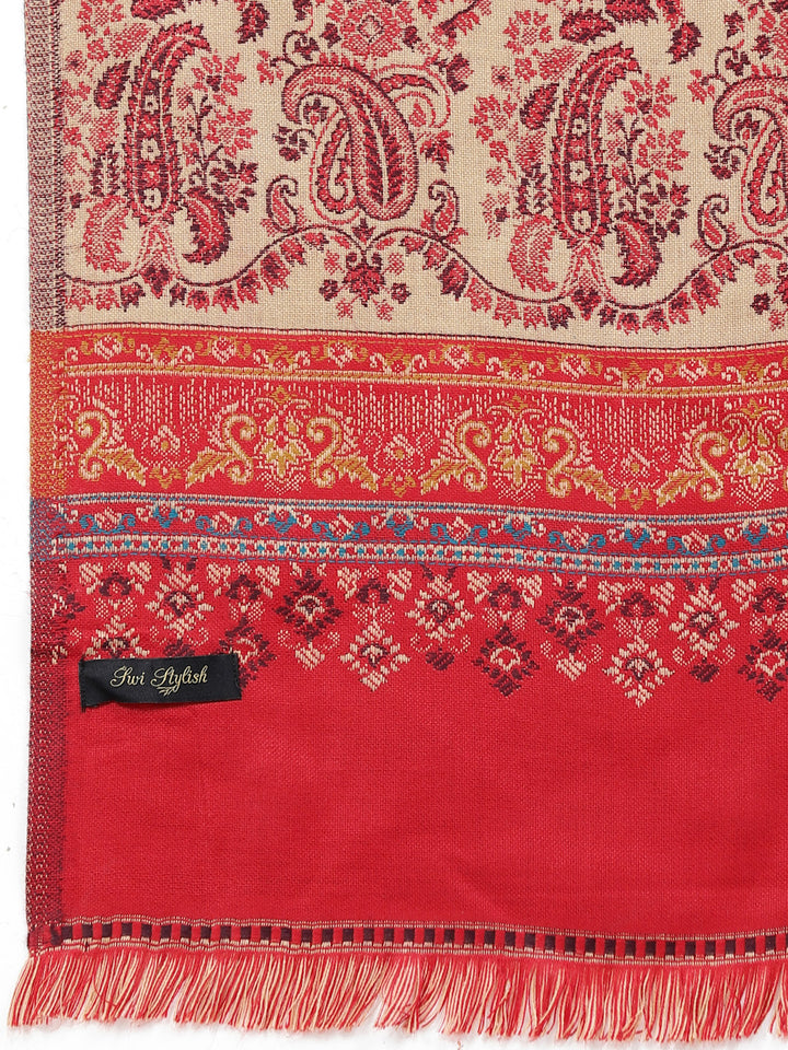 Women's Paisley Jamawar Acrylic Wool Shawl