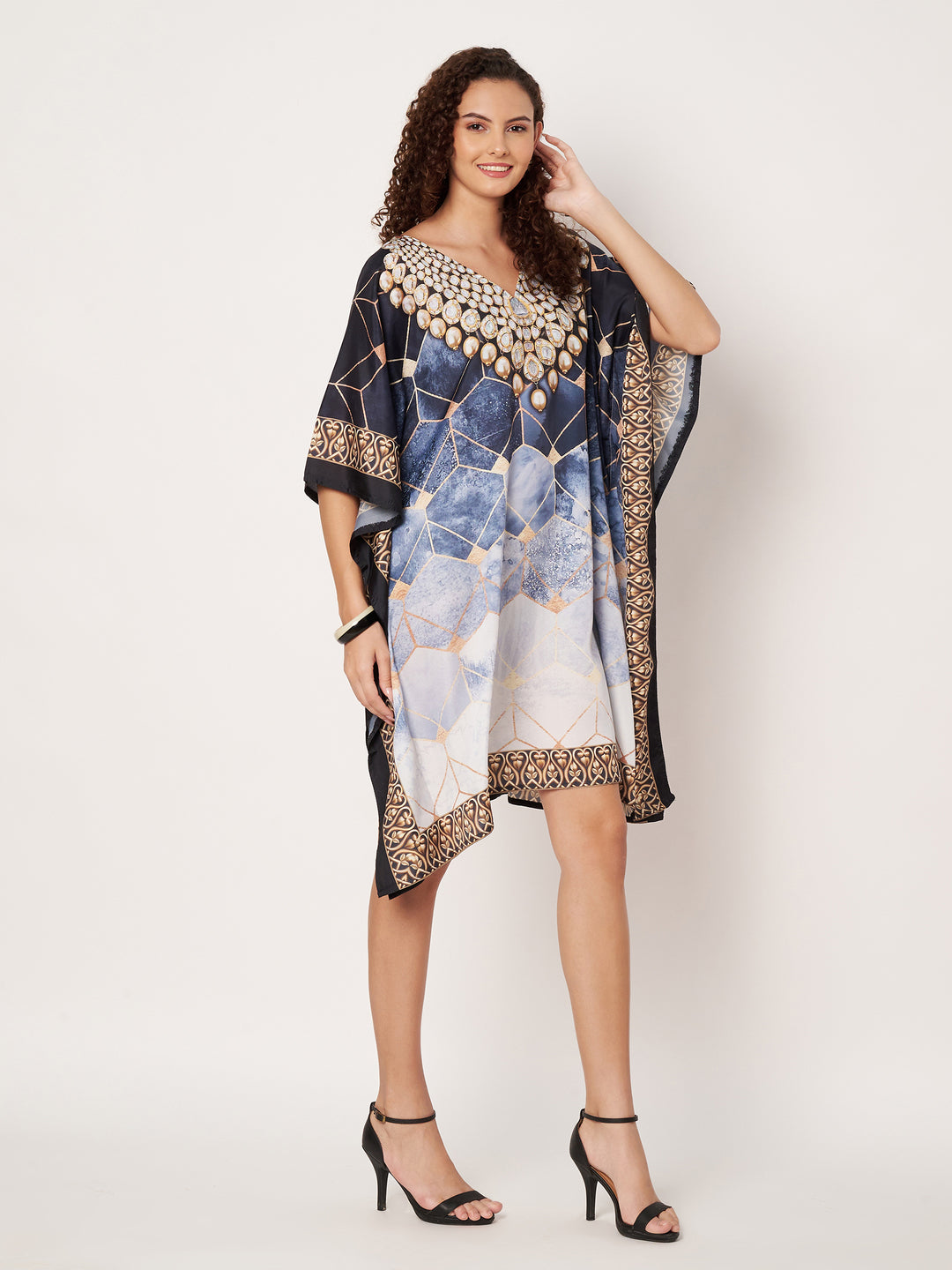 Women Multicolour Short Kaftan Kurti