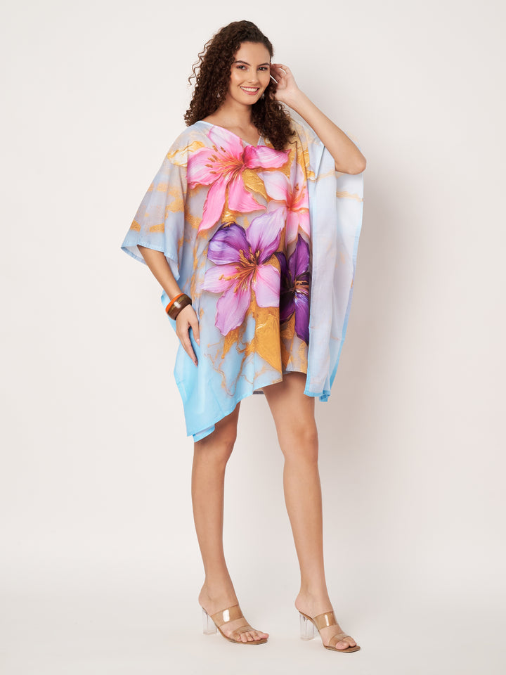 Women Multicolour Short Cotton Kaftan Kurti