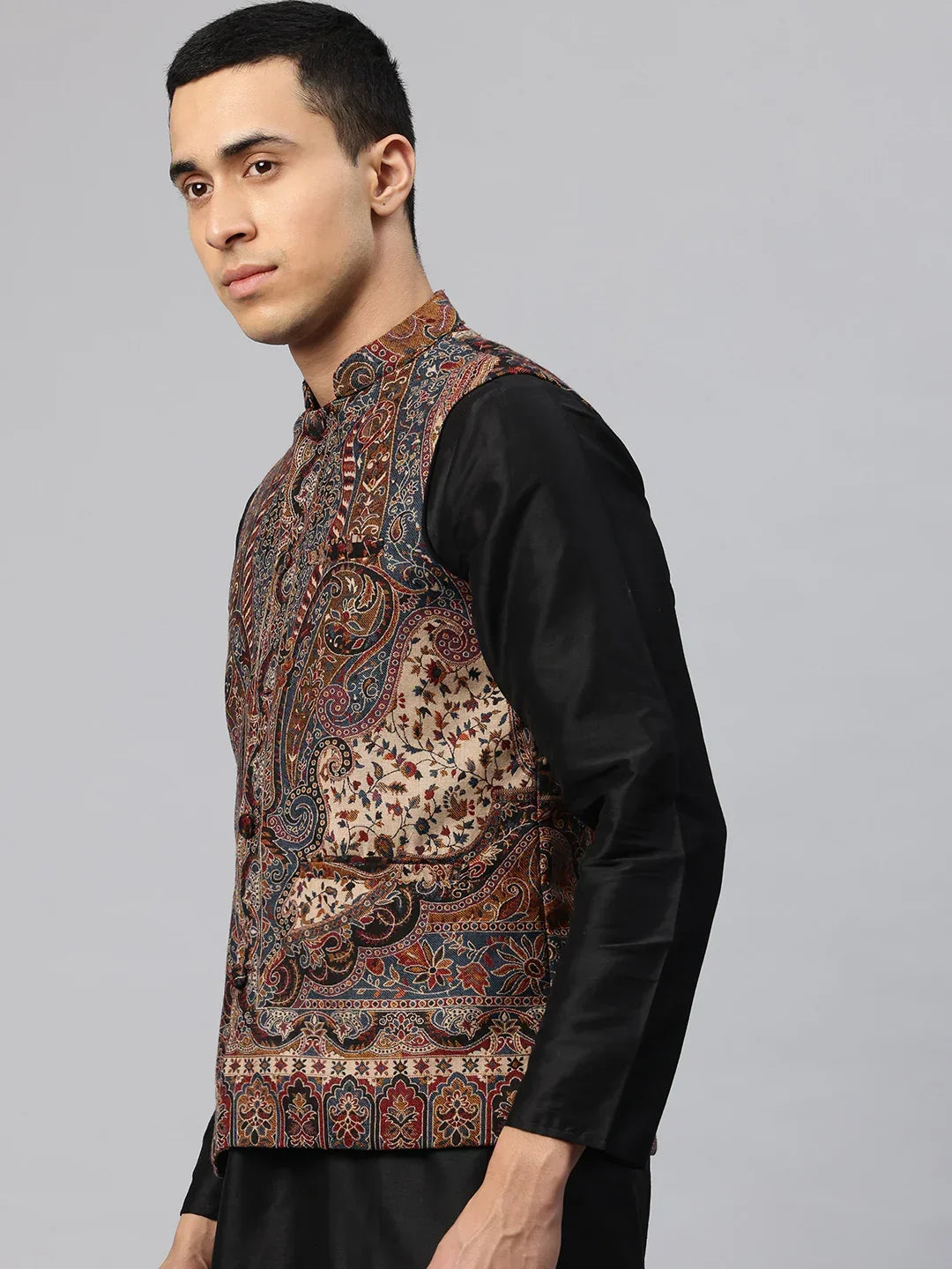 Men's Woven Nehru Jacket - View 3 | Nehru Jacket | SWI Stylish
