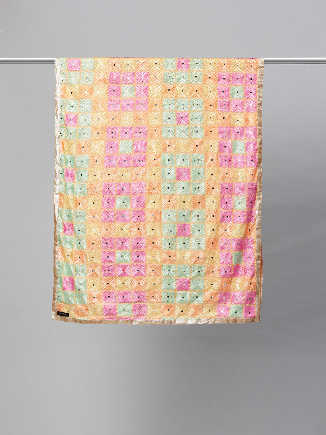 Women's Phulkari Embroidered Chiffon Dupatta