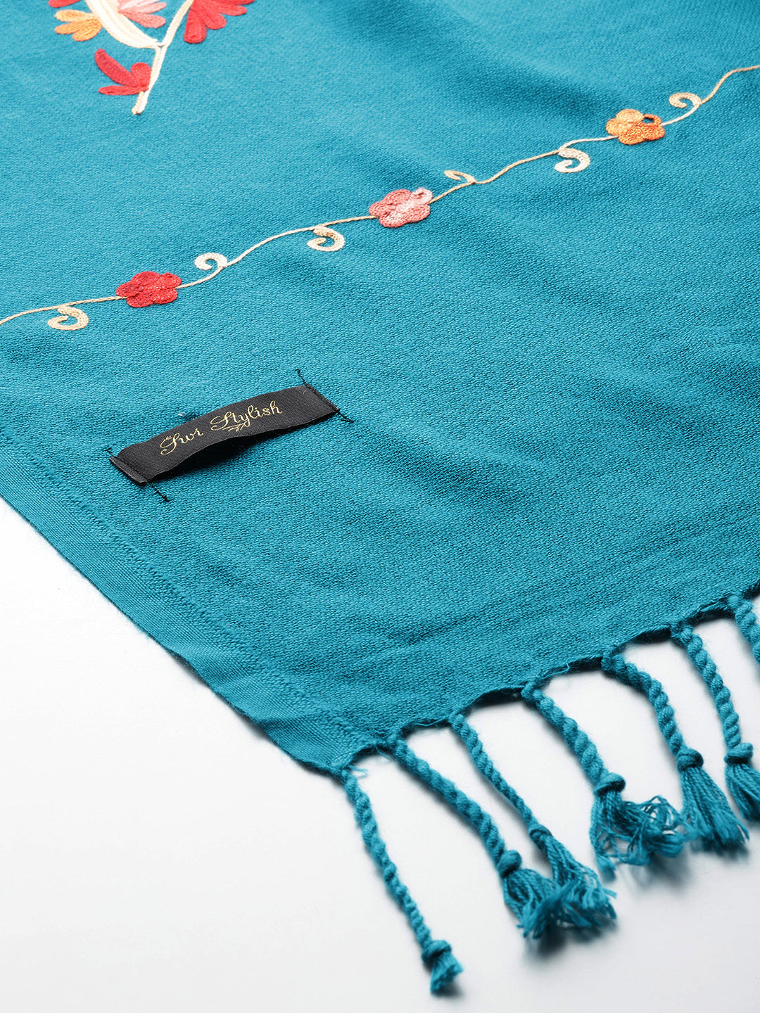 Women's Aari Embroidered Wool Stole