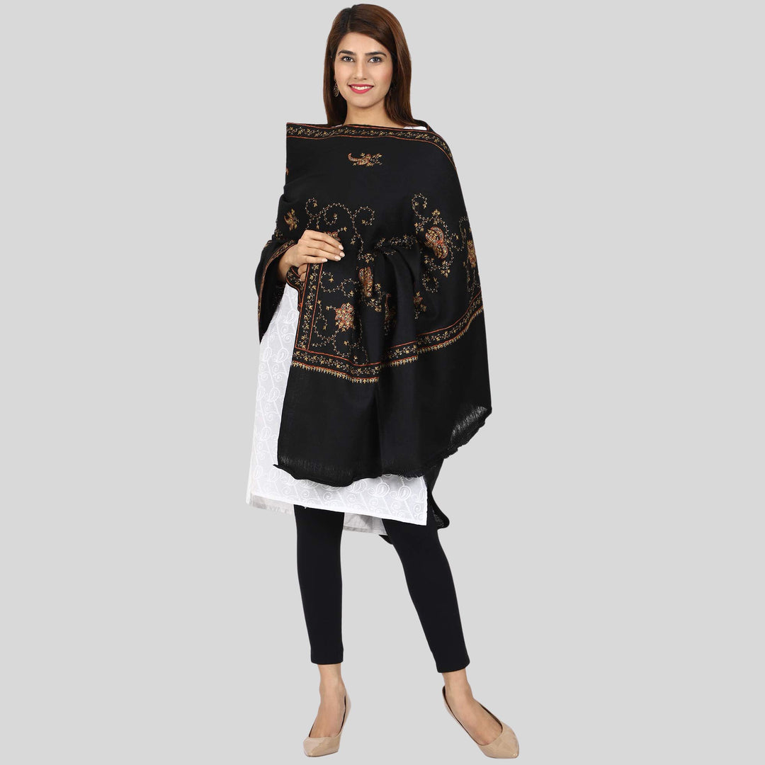 Women's Hand Embroidered Wool Shawl