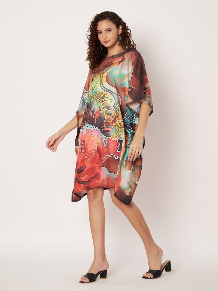Women Multicolour Short Kaftan Kurti