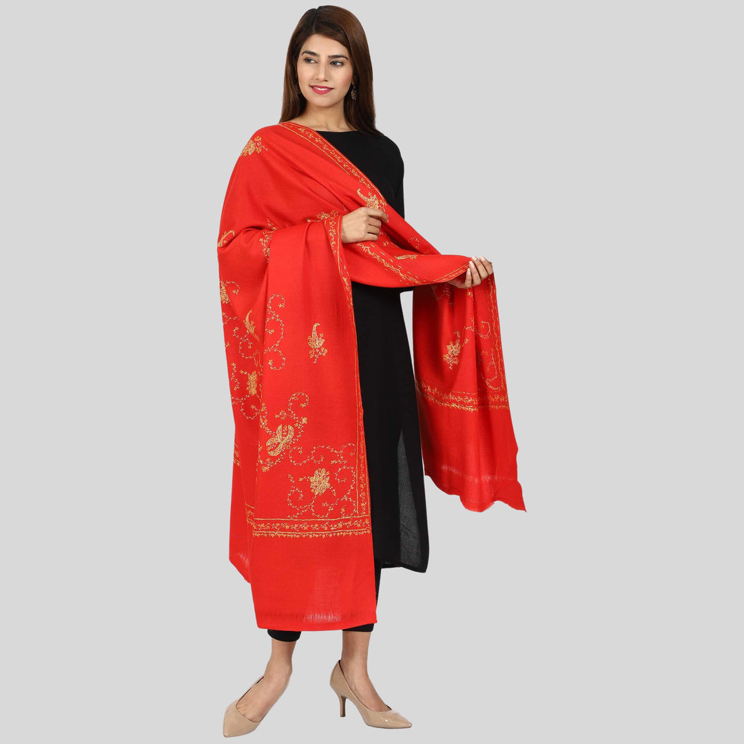 Women's Hand Embroidered Wool Shawl