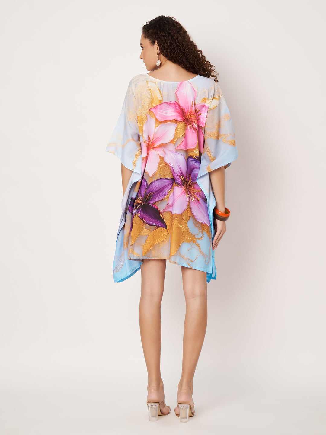 Women Multicolour Short Cotton Kaftan Kurti