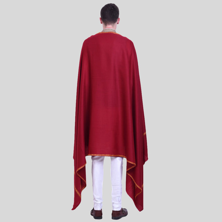 Men's Hand Embroidered Pure Wool Shawl