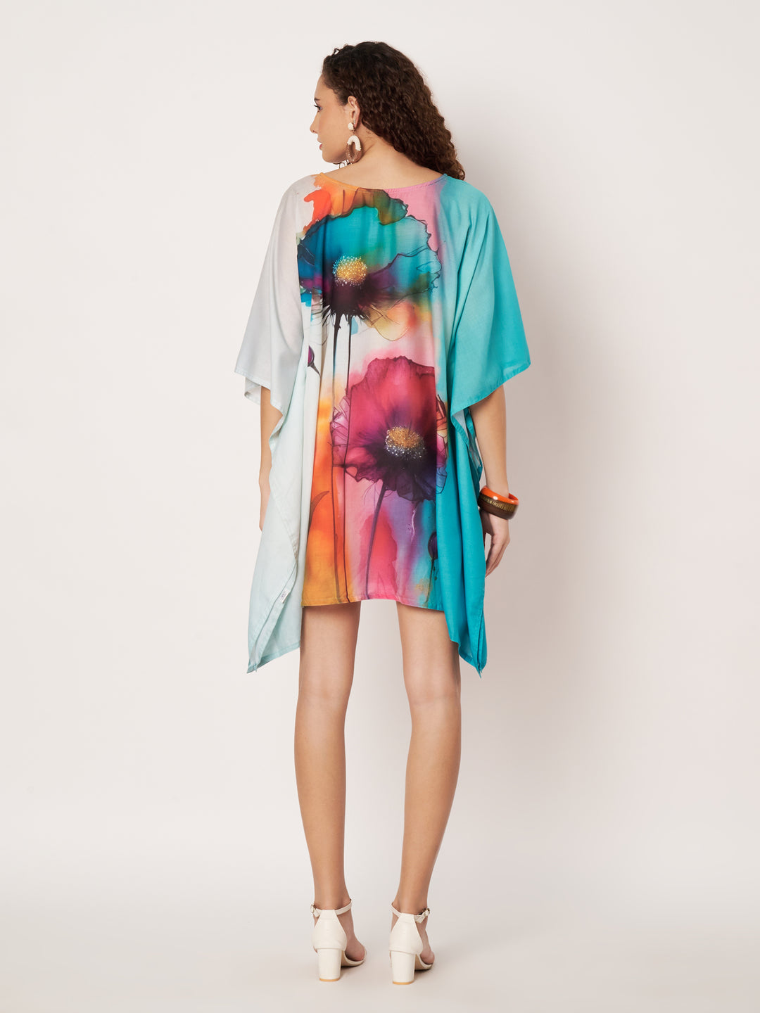 Women Multicolour Short Cotton Kaftan Kurti