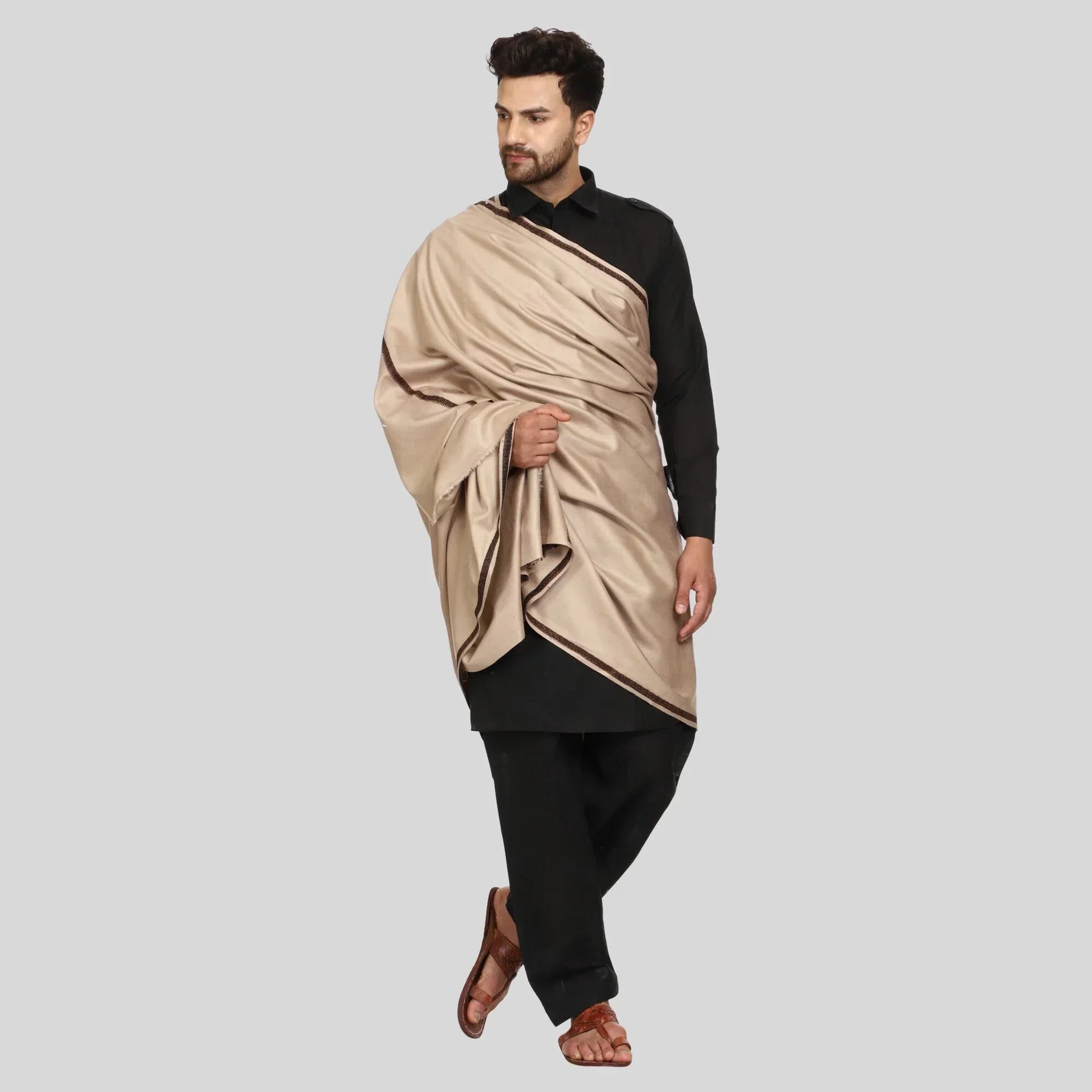Men's Kashmiri Embroidered Wool Shawl - View 15 | Kashmiri Shawl | SWI Stylish