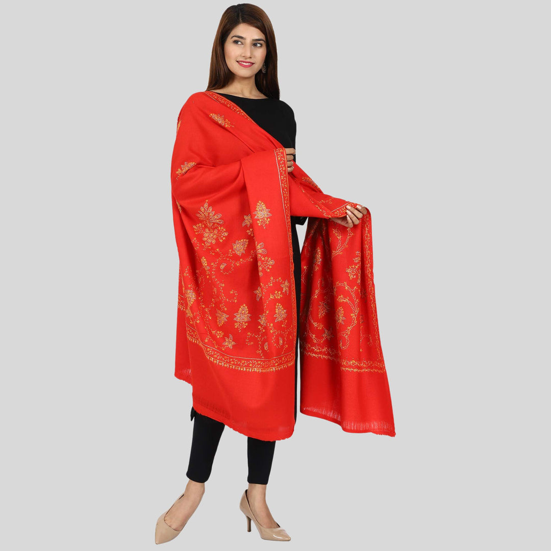 Women's Hand Embroidered Wool Shawl