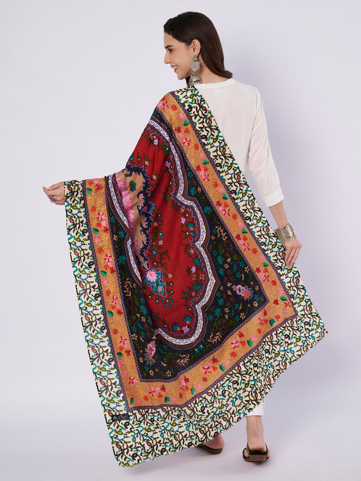 Women's Aari Embroidery Pure Wool Shawl