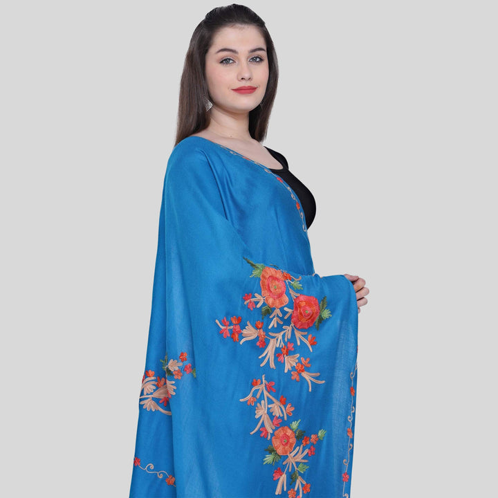 Women's Aari Embroidered Wool Stole