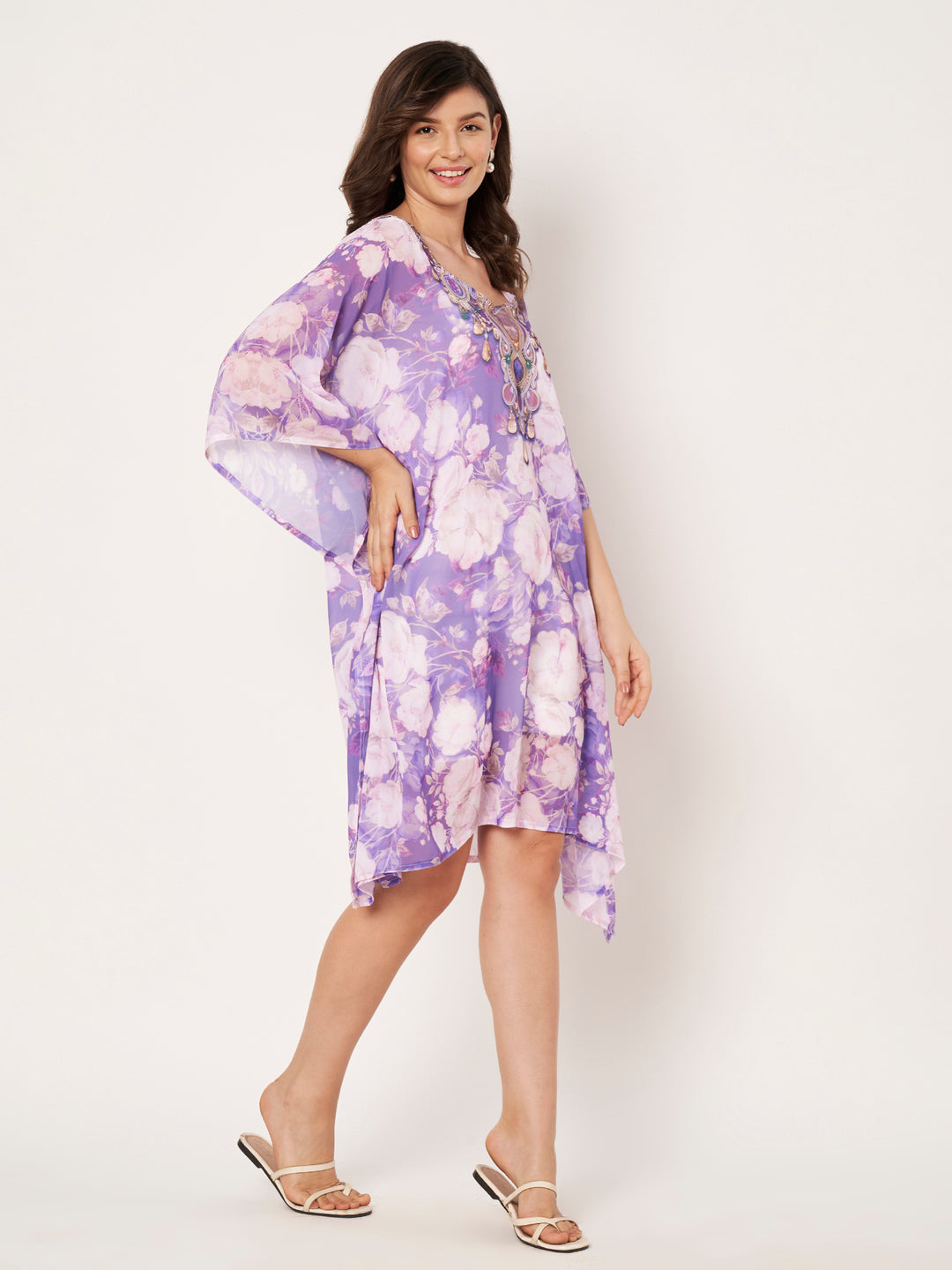 Women's Printed Georgette Kaftan | Beach Cover-Up