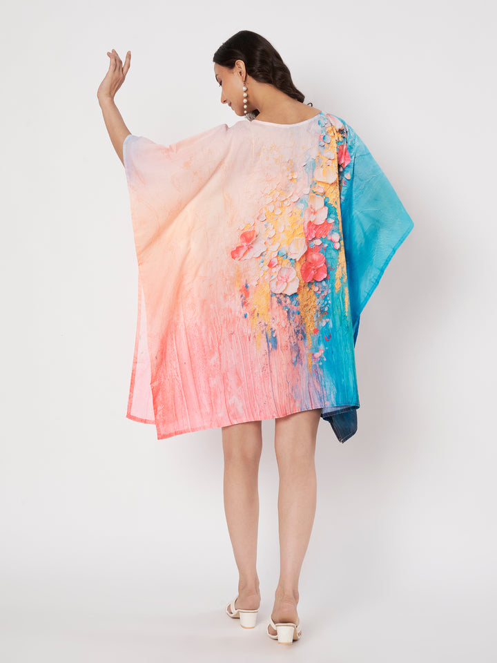Printed Georgette Kaftan Kurti for Women | Free Size