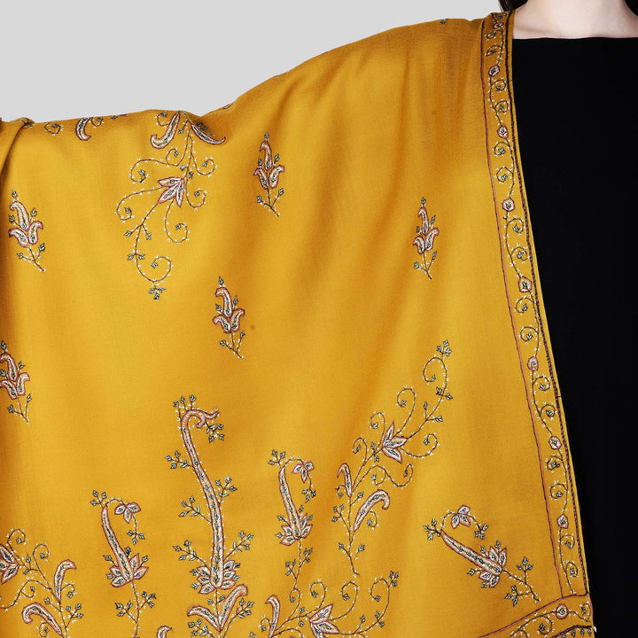 Women's Hand Embroidered Wool Shawl