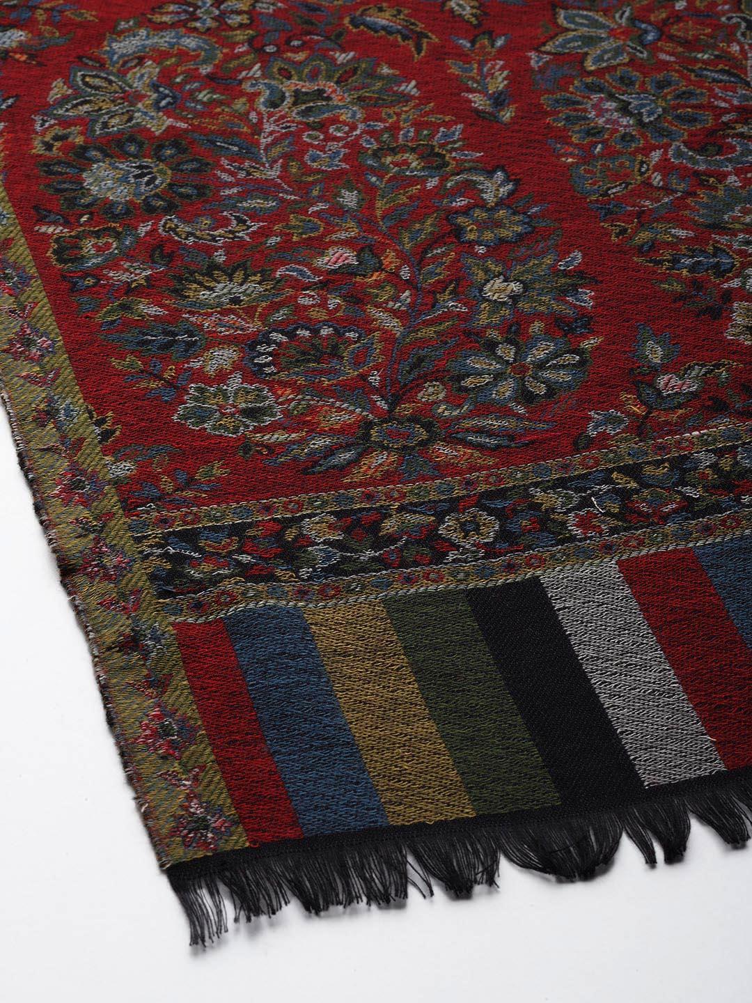 Men's Kani Wool Shawl with Zari Border - View 4 | Handwoven Kani | SWI Stylish