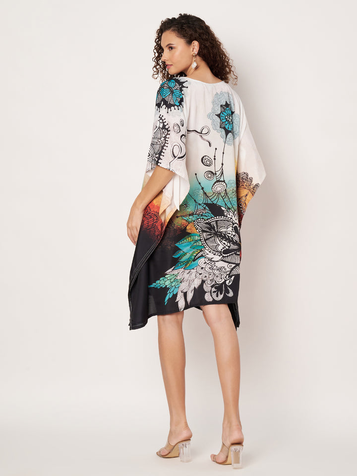 Women Multicolour Short Kaftan Kurti