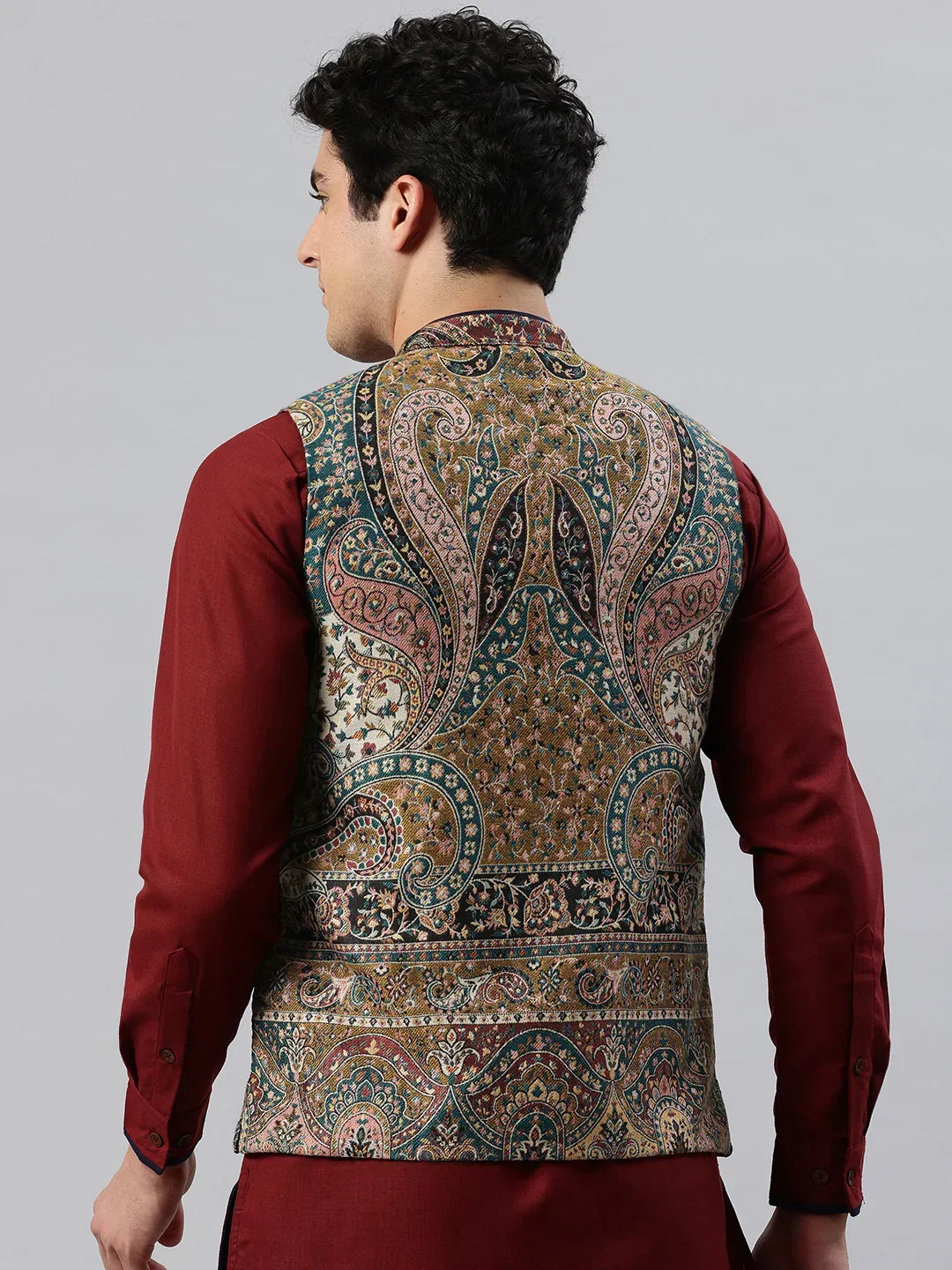 Men's Woven Nehru Jacket - View 4 | Nehru Jacket | SWI Stylish