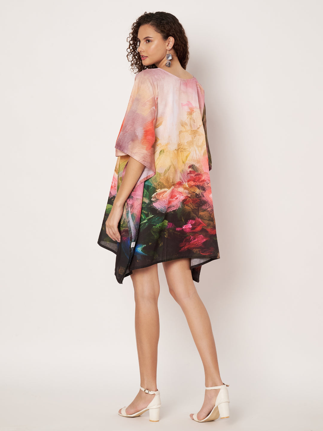 Women Multicolour Short Cotton Kaftan Kurti