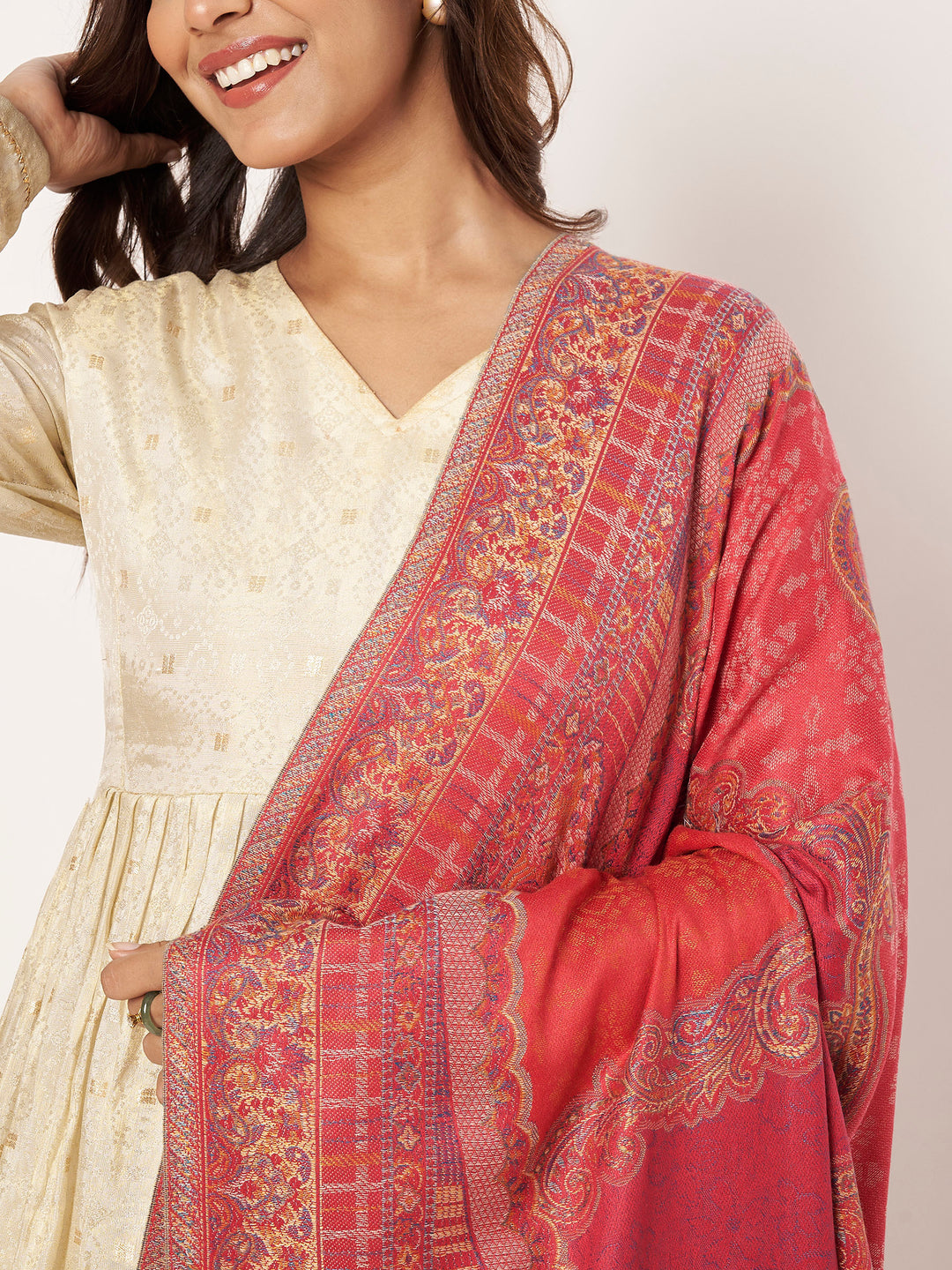 Women's Jamawar Wool Shawl