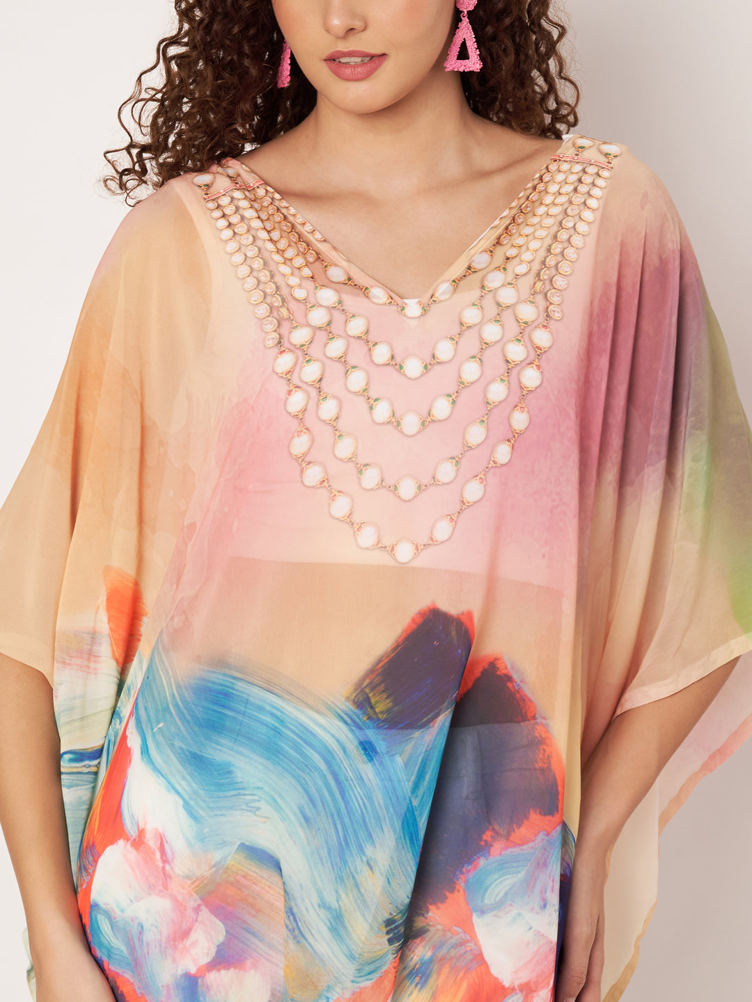 Women's Printed Georgette Beach Wear Kaftan