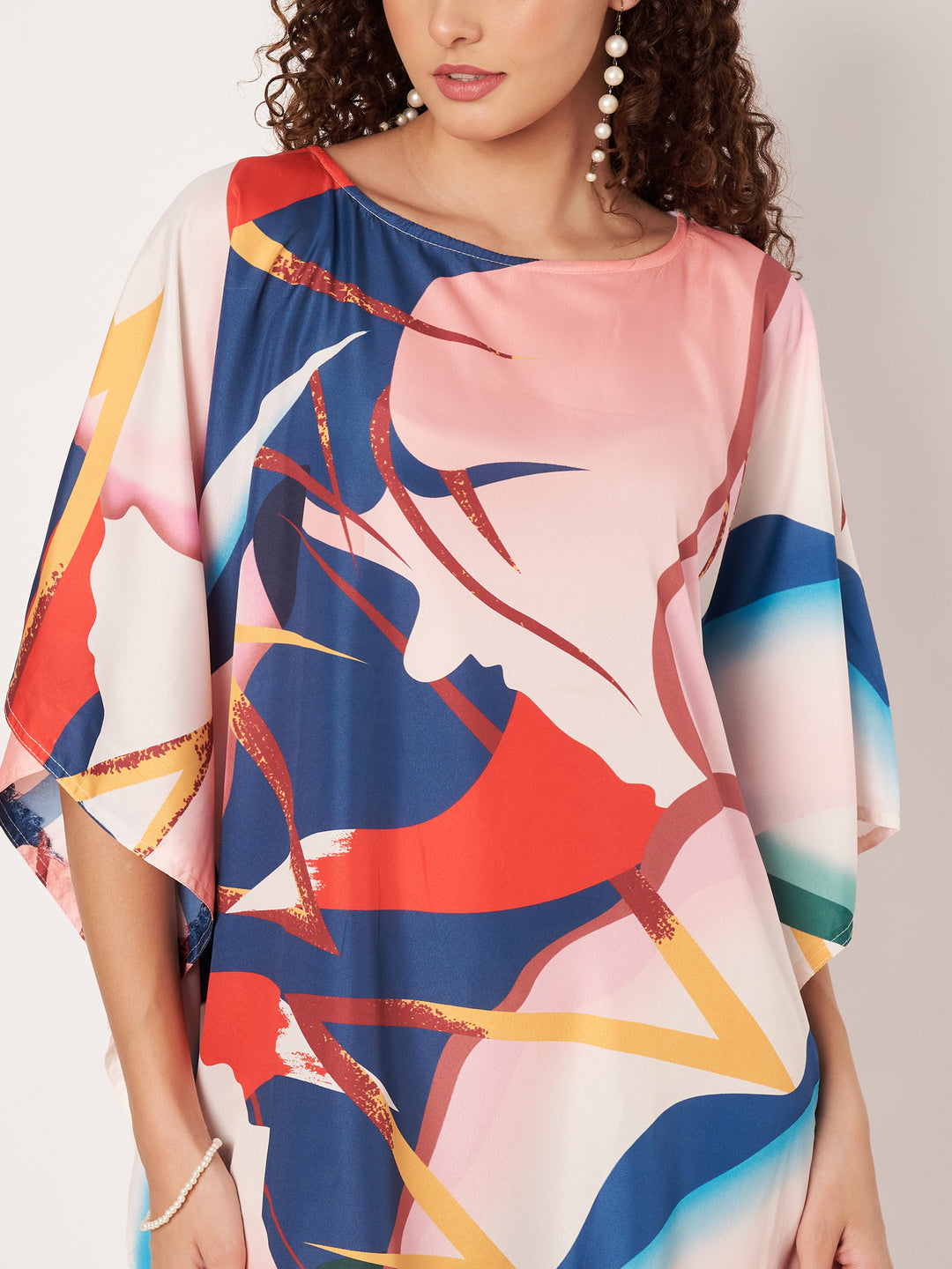 Women Multicolour Short Kaftan Kurti
