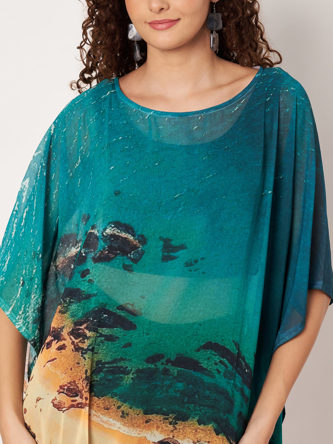 Women's Printed Georgette Beach Wear Kaftan