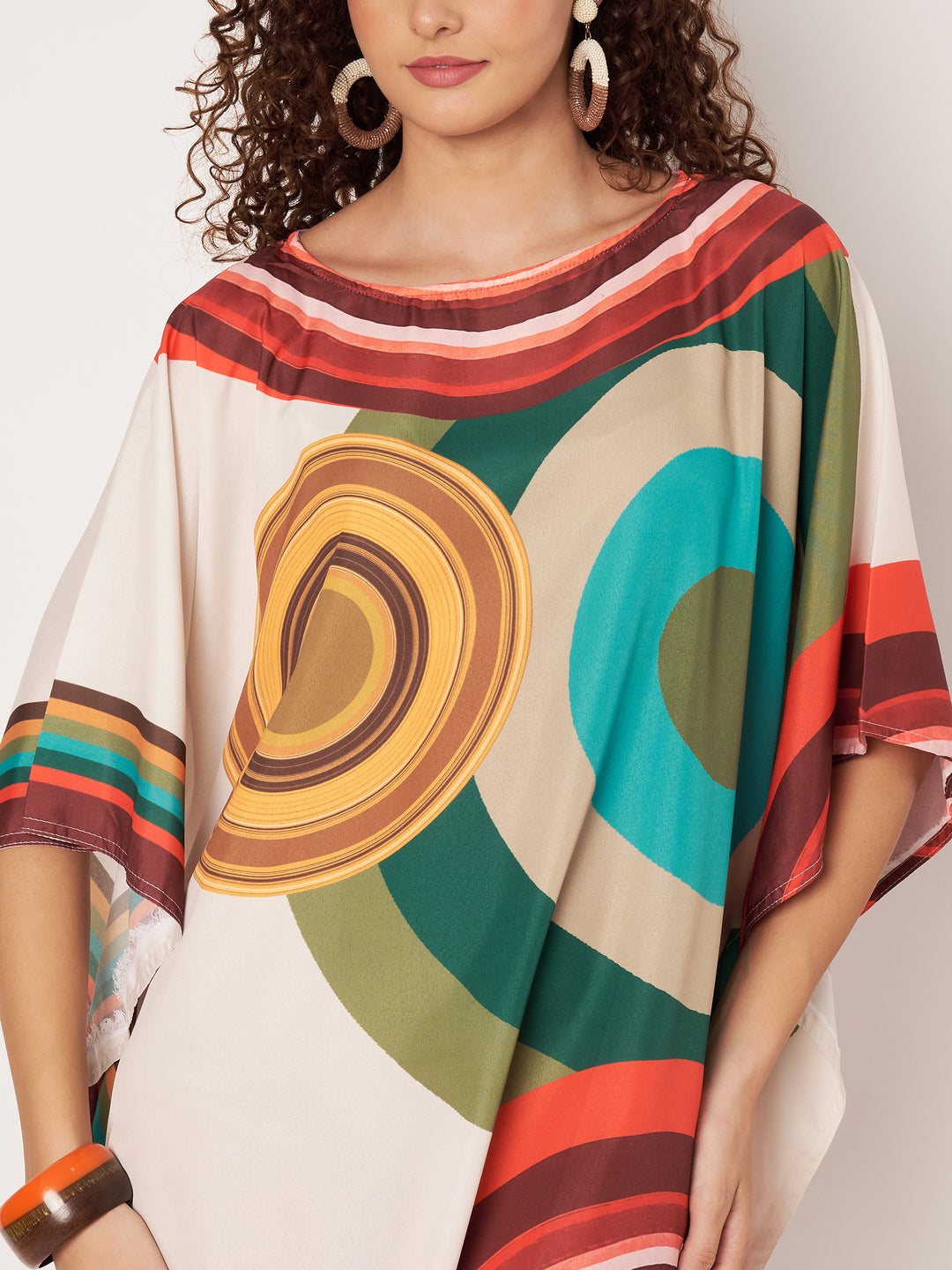 Women Multicolour Short Kaftan Kurti