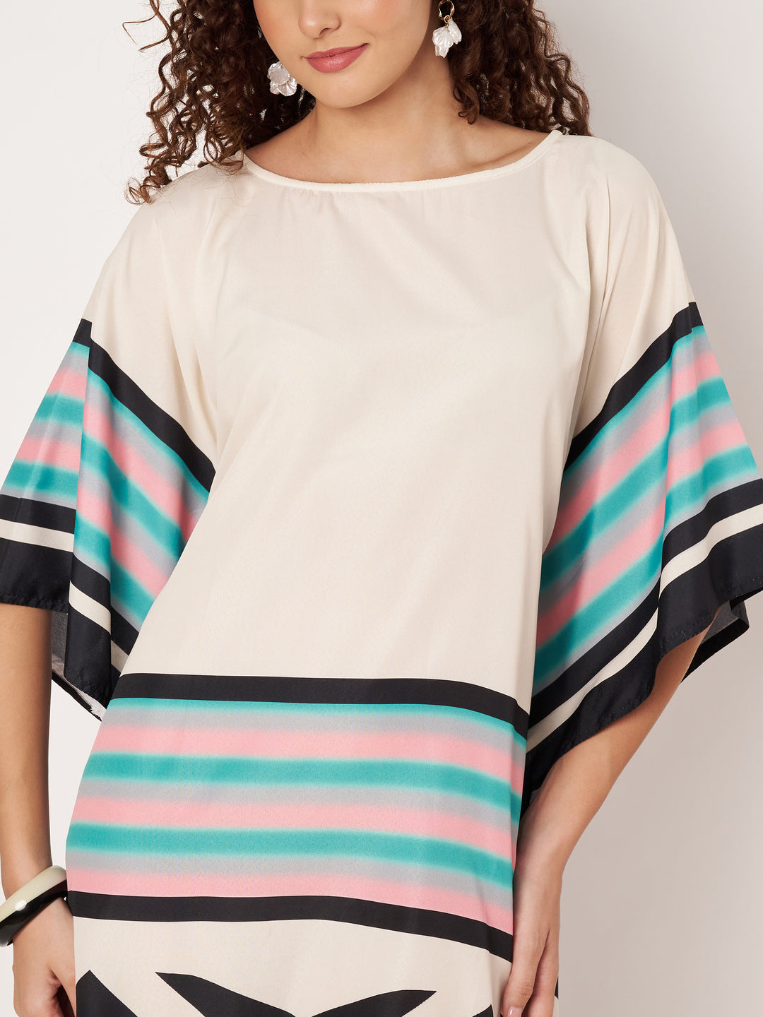 Women Multicolour Short Kaftan Kurti