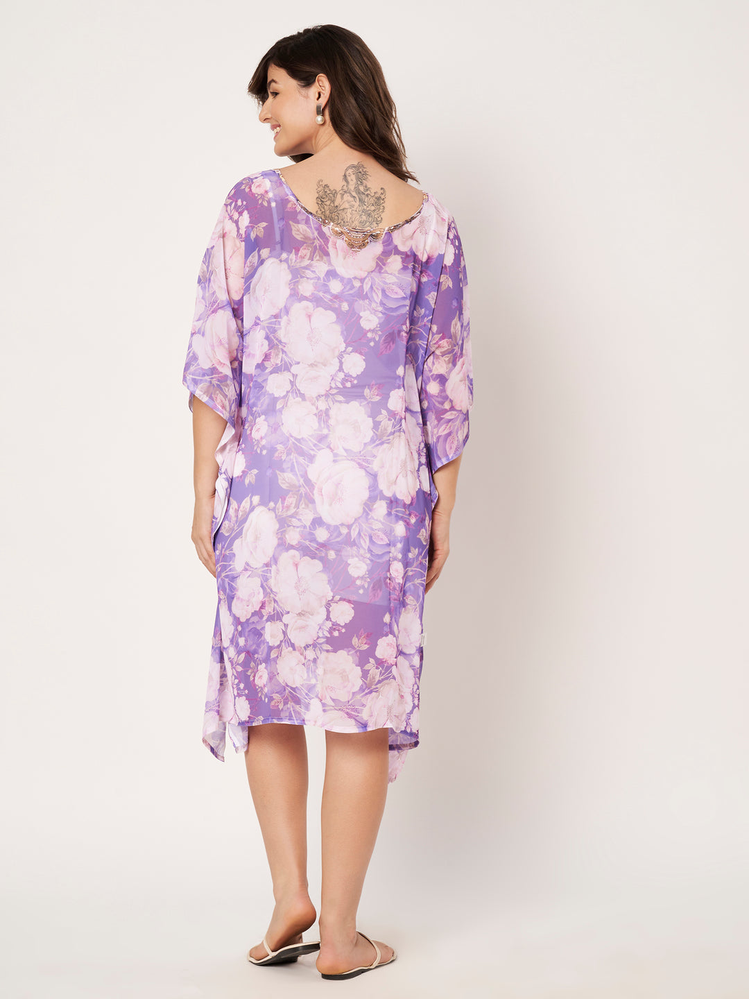 Women's Printed Georgette Kaftan | Beach Cover-Up