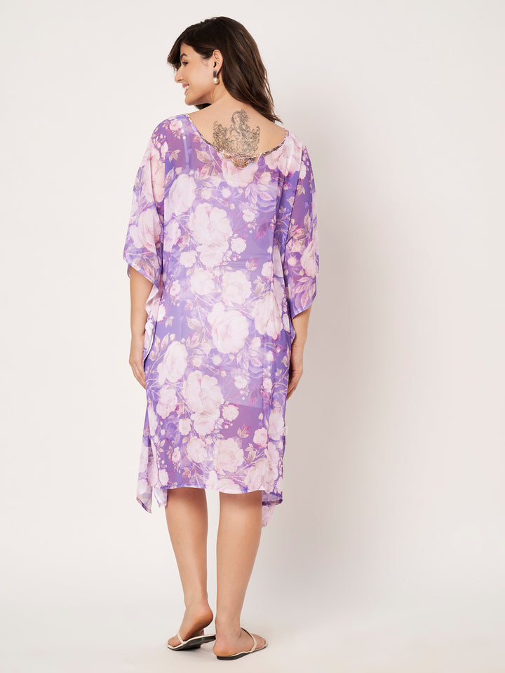 Women's Printed Georgette Kaftan | Beach Cover-Up