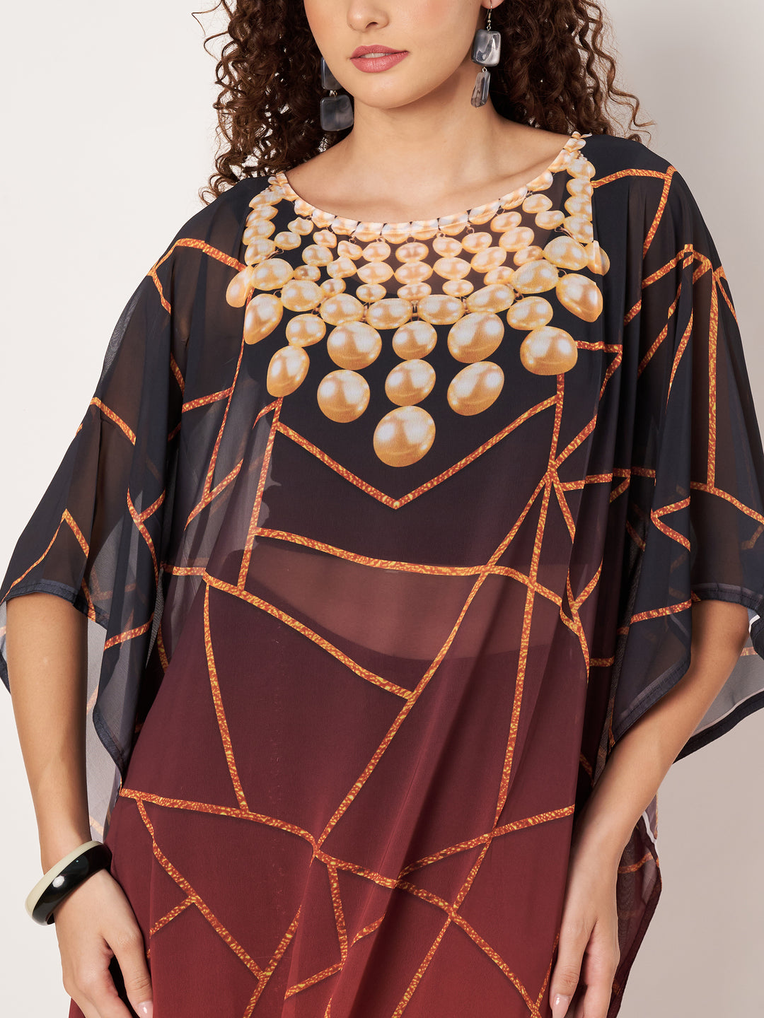 Women's Printed Georgette Beach Wear Kaftan