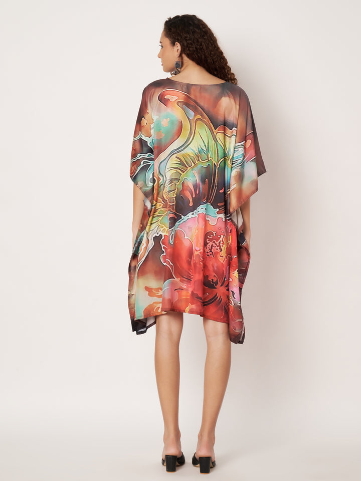 Women Multicolour Short Kaftan Kurti
