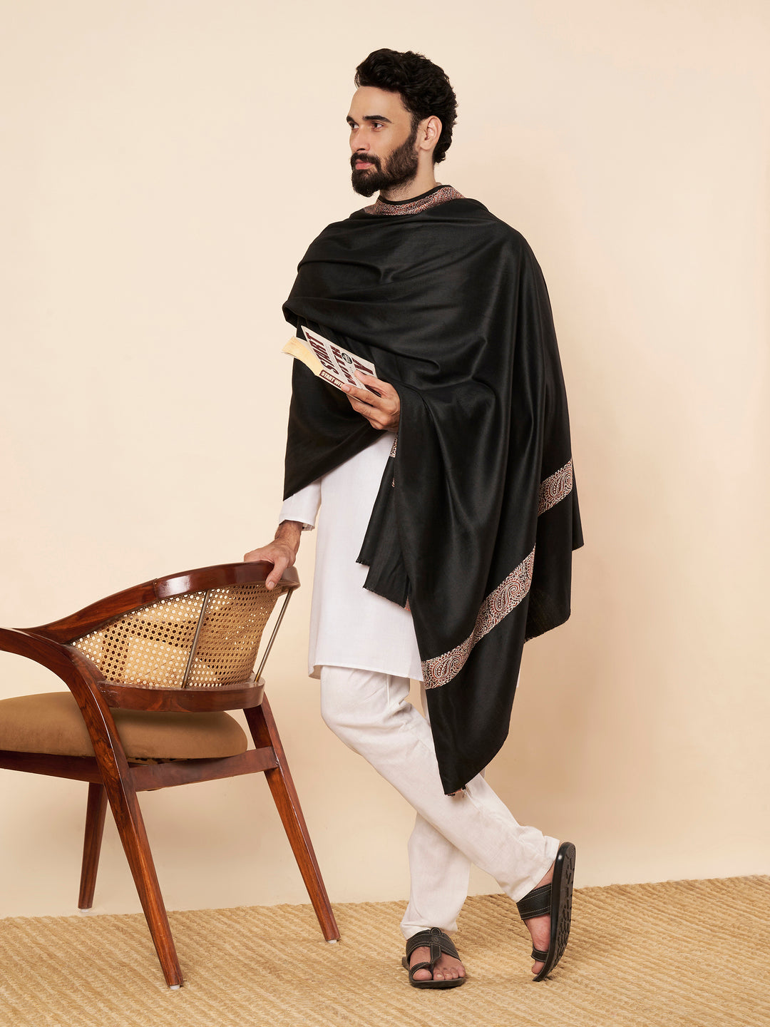 Men's Woven Acrylic Shawl